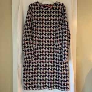 Boden 60s mod Jacquard houndstooth pattern knit dress 14L